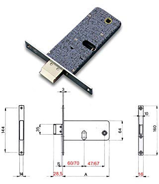 Omec 380 Serratura Infilare E60 Cilindro Ovale F16, neutro