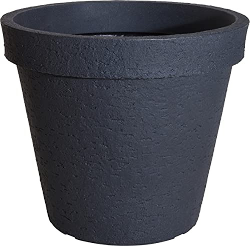 Muddy Hands Large Stone Effect Plant Pot Outdoor Garden Round Flower Tree Plastic Planter (Ø - 60cm, Anthracite)