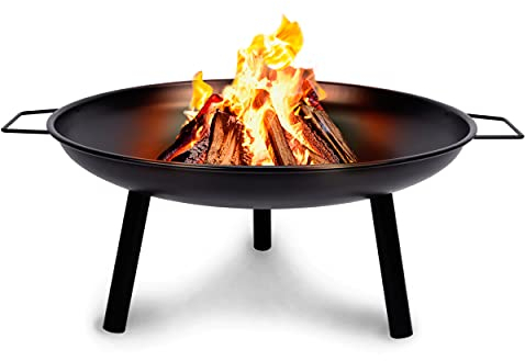 BBQ Collection Feuerschale Ø60 cm - Feuerkorb mit Griffen - Feuertonne für den Garten - Terrassenofen für Brennholz - Geeignet für Lagerfeuer - Gartenkamin - Kohlenstoffstahl