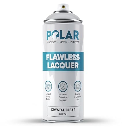 Polar Flawless Clear Lacquer Spray - 400ml - Gloss Finish - Non-Yellowing & Scratch Resistant - Interior & Exterior Surfaces for Wood, Metal, Plastics, Glass & Ceramics