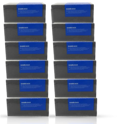 Abbey 12 Grill Brick Pumice Stone for Cleaning – Griddle Stone Cleaning Block – Griddle Brick Remove Greases Stains Residues Dirt - Hot Plate Cleaner for Kitchen and Household Cleaning – BBQ Brick