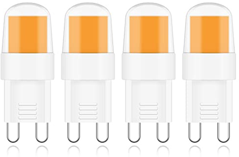 XIMNCHNI G9 LED Lampe 2W 2700K Nicht Dimmbar 10W-20W Halogen Ersatz | 230V 230 Lumen Bi-Pin Kurz für Schlafzimmer Leuchter Restaurants Wandleuchte (4 Stück)
