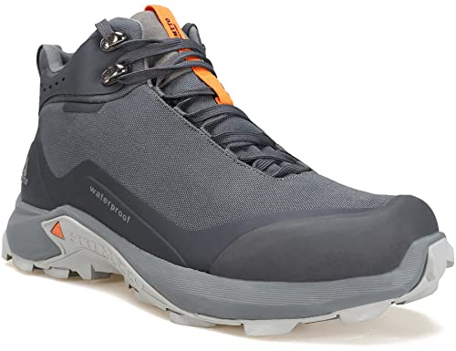 HUMTTO Men's All-Terrain Waterproof Hiking Boots Lightweight Breathable Outdoor Ankle Boots Trekking Hiking Shoes 10 Grey