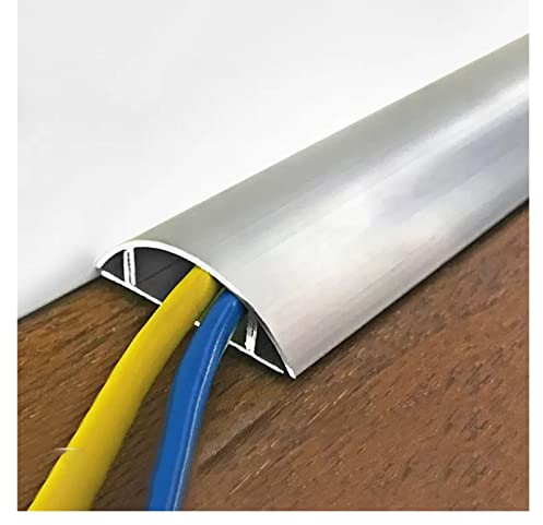 HAIXHX Kabelkanal Kabelkanal aus Edelstahl, Heavy Duty Edelstahl TV Kabelabdeckung für Drähte ausblenden Selbstklebend, Halbrunde Kabelkanäle (Color : Silver, Size : No.4)