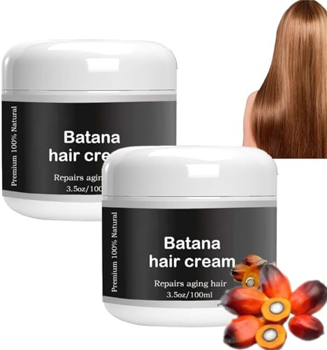 Batana Haarcreme, Batana Haarcreme für Gesundheit, fördert das Wohlbefinden der Haare für Männer und Frauen, verbessert die Ausstrahlung von Haar und Haut, geeignet für Männer und Frauen (2 Stück)