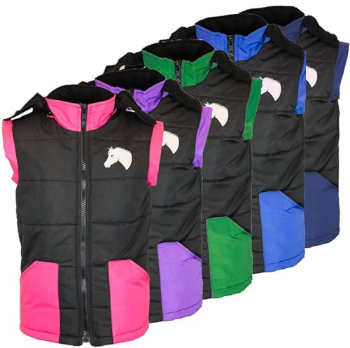 MS-Trachten Kinder Winter Reitweste Mia Schwarz-Grün warm gefüttert (146/152)