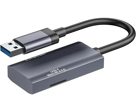 Lector de tarjetas UHS-II SD 4.0, lector de tarjetas de memoria USB A SD 4.0 2 en 1 para tarjetas SD Micro SD SDXC SDHC MMC RS-MMC Micro SDXC UHS-II y UHS-I para mini PC, portátiles, tabletas,
