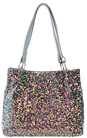 Meliyya Pailletten Shopper Tote Bag Schultertasche Glänzende Umhängetasche Beuteltasche für College Party Alltags