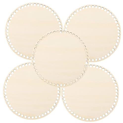 Lurrose 5St Gewebter Taschenboden runder Kreis DIY Taschenboden Häkel-Taschenboden Handtaschen goldene Geldbörse Holzsockel für Häkelkorb Taschenformerbasis Oval Tragetasche Taschenpolster