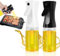 URAQT Ölsprüher, 200 ml ölspray zum Kochen, Öl Sprühflasche für Öl und Essig, ölsprüher für speiseöl Kochen, öl spray ölflasche für Salat, Grille, nBacken, BBQ (Schwarz+Weiß)
