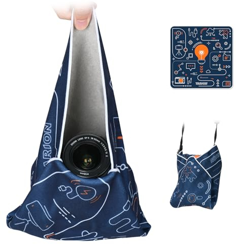 TARION Camera Lens Wrapping Protecter- Self-Adhesive Camera Wrap Dustproof Magic Cloth for Photographers Lightweight Foldable Wrapper for DLSR SLR Lens Camera Accessories 14.6x14.6(37x37cm) Eureka