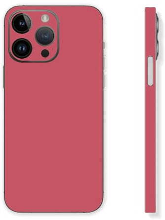 Solid Color Skin Wrap Compatible with iPhone 15 Pro (Dark Pink)
