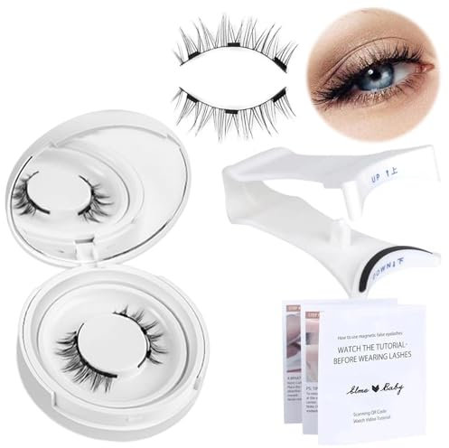 Hebterrka Premium set Von NatüRlichen Magnetischen Wimpern, Wispy Magnetic Lashes,inkl Transparentem Band, Klebefreies Design für Einen Einfachen