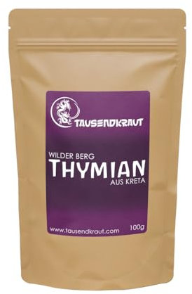 Wilder Kretischer Berg Thymian BIO (100g) I Schonend von Hand geerntet und getrocknet I Premium Tausendkraut Qualität