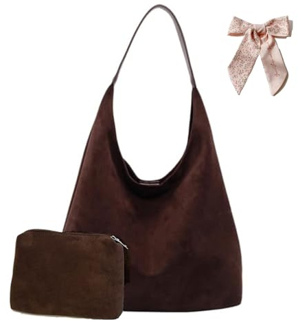 SCOFY FASHION Sac à main en cuir PU avec pochette en similidaim, sac fourre-tout style Hobo, sacs à bandoulière pour femmes, sacs Hobo rétro pour dames pour voyage, école, université, travail, café