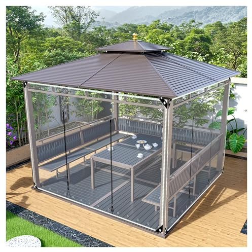 ZXCASDF wasserdichte Planenvorhänge Mit Reißverschluss,Durchsichtige Planen Außen Vorhänge,Transparent PVC Planen Seitenwände, Plane Transparent Mit öSen Plane，Wetterfest(H2.8xW4.5m/H9.1xW14.7ft)