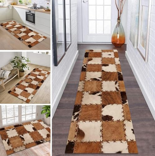 Teppich Läufer Lang Küche Flur Teppichläufer Rutschfest Waschbar Küchenläufer Teppichmatten 3D Vintage Flurmatten 80X180CM Schmutzfangmatte Meterware Schlafzimmer Wohnzimmer Esszimmer Küchenteppich