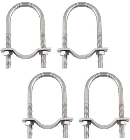 (4 Pieces)6x42x100mm U Bolts Pipe Clamps With Plates And Nuts 304 Stainless Steel Tuble Clamp Pipe Buckle