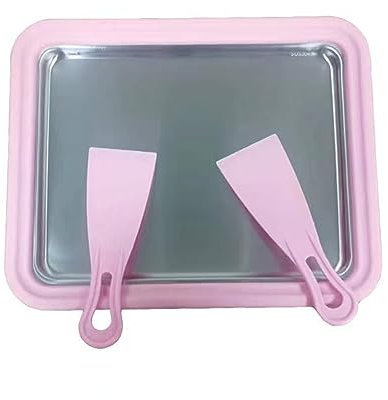 GAOSHA Piastra per gelato con 2 spatole per gelato arrotolato fatto a mano, sorbetti, cibo, yogurt, forniture per la casa