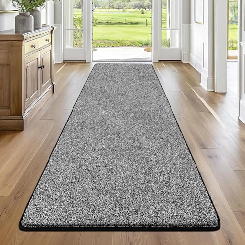 Enyhom 80x200cm Teppich Läufer Waschbarer Läufer Flur rutschfest Waschmaschine Flurteppich Küchenläufer für Eingangsbereich Schlafzimmer Korridor Schwarz&Weiß