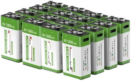 Batterie Rechargeable 12800 MAh Micro USB Batteries Au Lithium, Compatible for Multimètre Microphone Jouet Télécommande KTV BruNew 9 V Li-ION Batterie(16PCS)