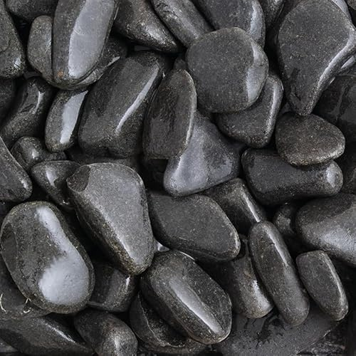 Long Rake Spar Ebony Black Pebbles 30-60mm 20kg