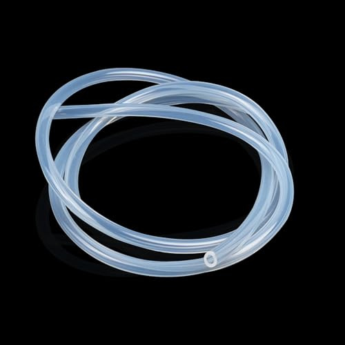 Silikonschlauch 1mm ID x 2mm OD 2 Meter, Transparent Lebensmitteltaugliche Schläuche, Flexibler Silikonkautschuk Schläuche für Haushalt, Luft Öl, Trinkwasser und Pumpenübertragung