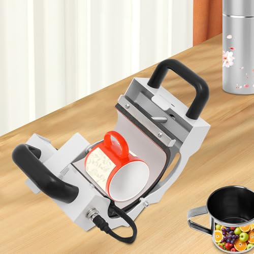 DSYOGX Tassenheizpresse, 350W Mini-Heizpresse Maschine, Tragbare Transferpresse Tassenpressmaschine Presse für 10-11oz Tassen, Gläser, Edelstahlbecher, Keramiktassen und Tassen mit Griffen