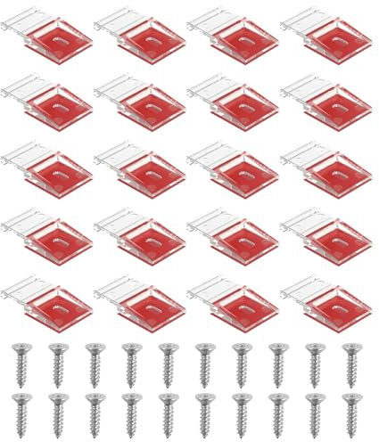 20PCS Clip LED Striscia Trasparenti Della Luce di Striscia Autoadesive con Supporto di Montaggio, Delle Viti LED Clip di Montaggio Strisce per Strisce Larghe 10mm larghezza LED Strip Lights