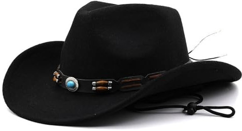 WUFANGBU Fedora Trilby Filzhut Hut Retro Trendiger Gürtel Denim Zylinder Modischer Jazzhut Vielseitiger Jeanshut M (56-58Cm) Schwarz