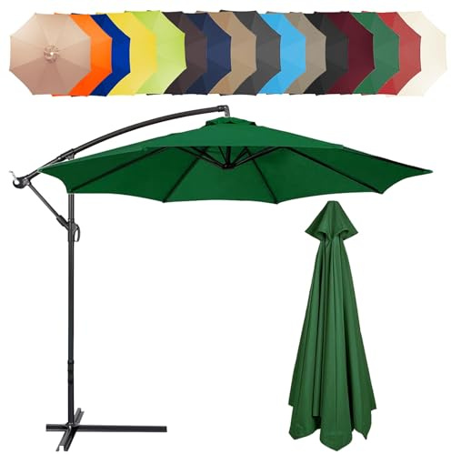 Rechange Toile De Parasol De Jardin 6/8 Baleines, Housse De Rechange Pour Parasol 300cm 350cm Tissu De Rechange De Parasol D'extérieur, Pour Terrasse/Jardin/Piscine/Parapluie(Green,8 RIBS (300CM/9.8FT