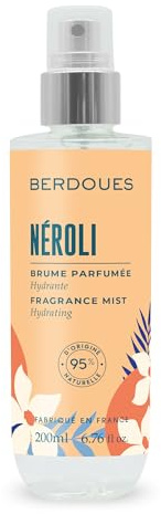 Berdoues - Brume Parfumée Néroli Corps Hydratante 95% Naturelle, Aloe Vera Bio & Aquaxyl, Sans Alcool, Vegan, Fabriquée en France, 200ml