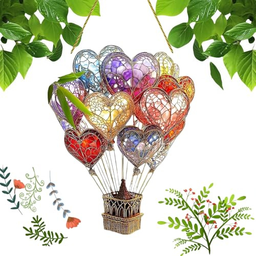 Window Sun Catcher,Hanging Ornament for Window Decor,Home Window Decoration,Garden Sun Catchers with Stained Glass,Hanging Garden Ornaments,Crystal Suncatcher,Wind Chimes Indoor(LOVE)