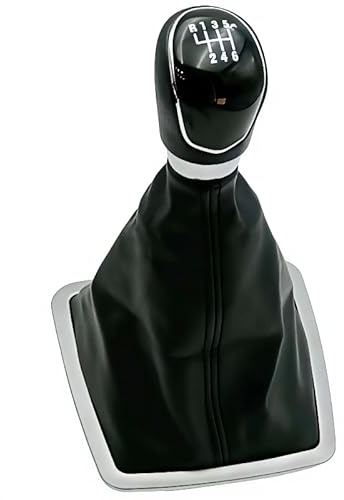 Cakievro Schaltknauf Schaltsack 5 Gang Fit Für Ford Focus 2 MK2 FL C-MAX 2006-2011,Fit Für Ford MK3 MK4 MK7 Galaxy (Schwarz 6s)