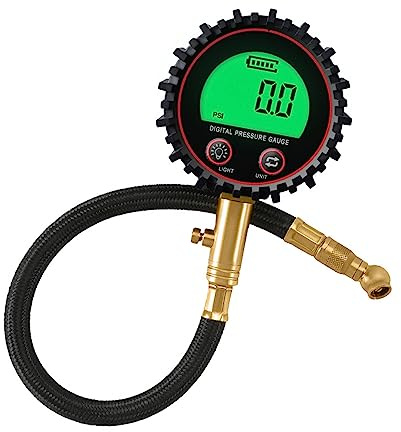 Misurazione Del Misuratore Pressione Del Pneumatico Per Pneumatici Auto Metatore Manometro Metallico Metro Tester Monitoraggio Delle Motociclette Camion LED