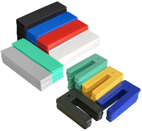QMLING Separadores de plástico para acristalamiento, 170 unidades, 28 x 100 mm, 35 x 75 mm, bloques espaciadores para ventanas (1-6 mm) (1/1,5/3,2/5 mm)