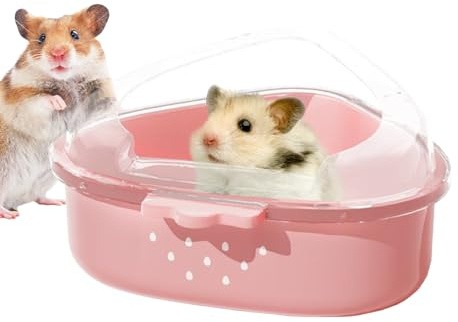 Mppchhn Hamster Litter Box | Transparent Top Hamster Bath Sandbox - Small Animal Bedding for Toilet Grooming Hiding Sleeping Lemming Gerbil Playground Playing Exploring