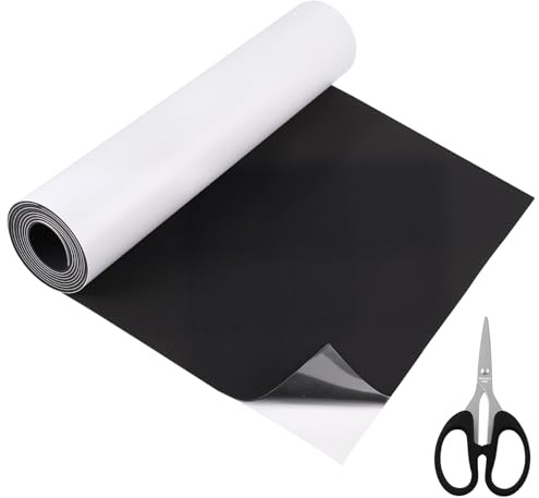 Koxtyzo Selbstklebende Schaumstoffrolle, Moosgummi Selbstklebend 300mm(B) x 1.5mm(D) x 1.5m(L), Neopren Schaumstoffplatte mit Schere, Einfach zu Schneidende Zellkautschuk Selbstklebend (Schwarz)