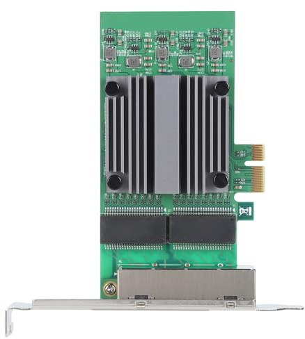 Dpofirs Tarjeta LAN de Red PCI Express de 1000Mbps, Adaptador Ethernet PCIe Gigabit Estable de 4 Puertos para VMware, Tarjeta de Red de Amplia Compatibilidad