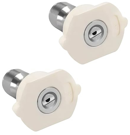 2 Pcs White Pressure Washer Spray Nozzle Tip 40 Degree Metal Nozzle Tips, Standard Pressure Washer Parts and Accessories, Pressure Washer Accessories