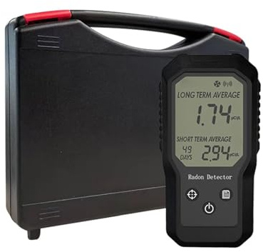 Detector portátil de Gas radón de Alta sensibilidad, medidor Digital Inteligente for Interiores con Rango de 0 a 270 pCi/L. Fechas en Tiempo Real