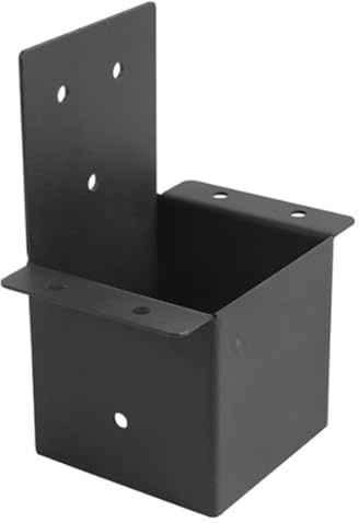 Kit de 4 supports de tonnelle en métal robuste pour poteaux en bois de 10,2 x 10,2 cm – Connecteurs de poteaux compatibles avec tonnelles, pergolas et balustrades de terrasse – Noir