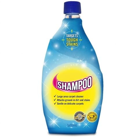 HOCHSTE® 1001 Carpet Machine Shampoo 500ml – Professional Deep Clean for Carpets & Upholstery – Lifts Dirt & Stains, Low Foam Formula for All Carpet Cleaning Machines (Blue - Pack of 1)