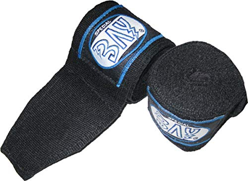 BAY Kinder Boxbandagen dünner Leichter Easy Klett Box-Bandagen (schwarz 2 m)