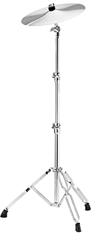XDrum Beckenständer Pro - Cymbal Stand höhenverstellbar von 60-120 cm - Praktisches Memory Lock System - Doppelstrebig und stabil - Silber
