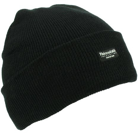Thinsulate Knitted Beanie Hat - Black - One Size