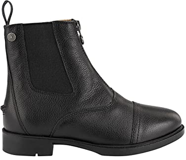 Suedwind Reitstiefeletten Nova Soft FZ - Kinder Reitschuhe aus weichem Rindsleder – Paddock Stiefeletten mit Mesh-Lining, Nova-Gummisohle & Reißverschluss vorne – schwarz – Gr. 33