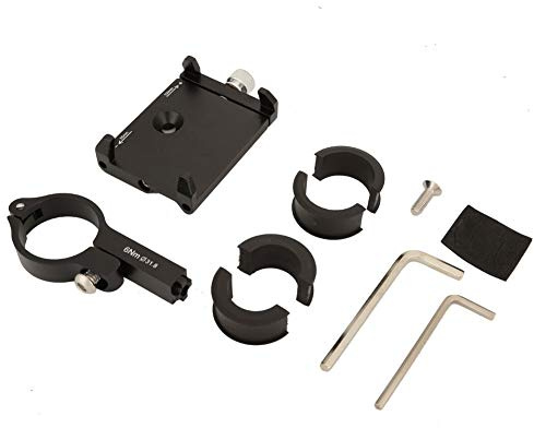Bike Phone Mount, Aluminiumlegierung Einstellbare Fahrrad Handyhalter Clip Lenker Telefon Halterung (Schwarz)