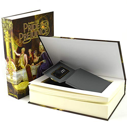 DSL HomeSafe Real Book Safe Secret Hidden Key Combination Metal Security Money Box 3 Size 7 Design (Pride and Prejudice, Real Book Combination 221 x 153 x 45mm)