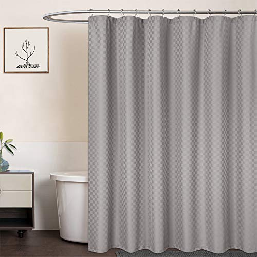 LinTimes Duschvorhang Grau, Hotel Luxury 190 GSM Thick Polyester Duschvorhang Shower Curtain, Grau, 180x180 cm (Verpackung MEHRWEG)